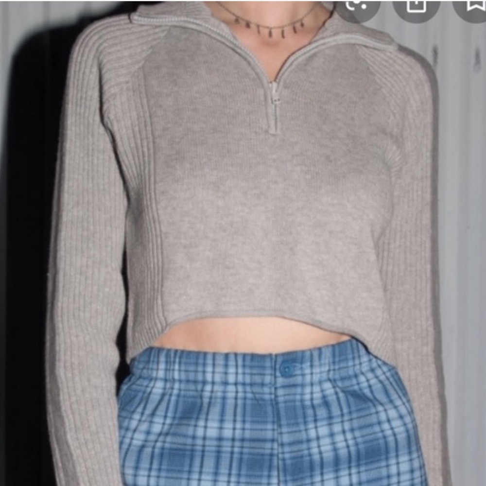 Brandy 1/4 zip crop